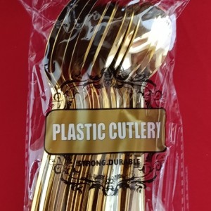 Gold Plastic Spoons 12ct