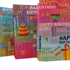 Happy Birthday Ombre Gift Paper Bag – Large