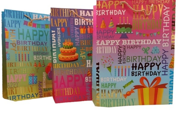 Happy Birthday Ombre Gift Paper Bag - Large