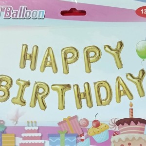 17 inches Happy Birthday Letter Foil Balloon – Gold