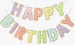 Happy Birthday Letter Banner – Pastel Colours