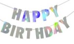 Happy Birthday Banner – Silver