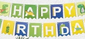 Happy Dino Birthday Banner