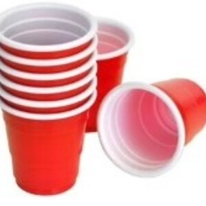 2oz Plastic Disposable Shot Cups 25ct – Red