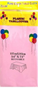 Plastic Rectangle Tablecover 54″x72″- Light Pink
