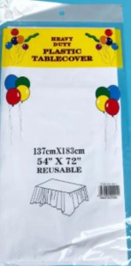 Plastic Rectangle Tablecover 54″x72″- White