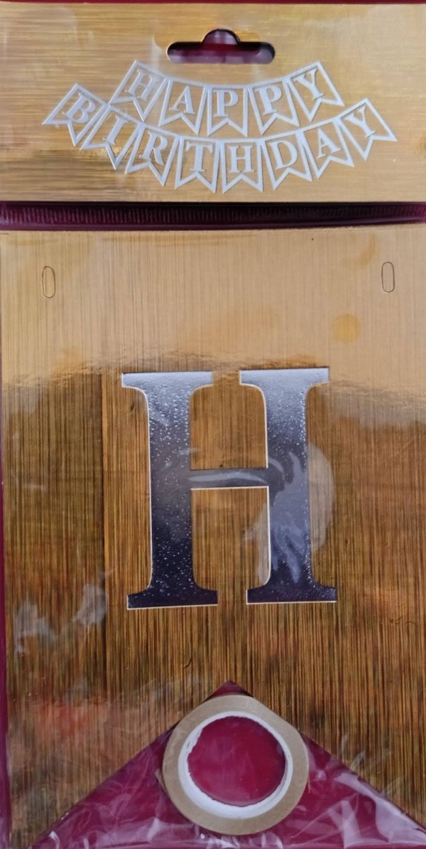 Happy Birthday Letter Banner - Iridescent Gold
