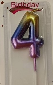 Purple/Gold Gradient Candle – Number 4