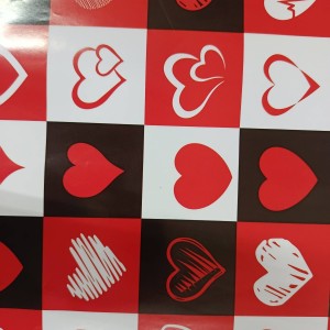 Black/Red/White Hearts Gift Paper Sheets 2ct