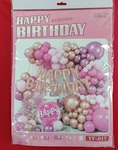 Pink Sparkle Happy Birthday Balloon Garland Kit