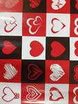 Black/Red/White Hearts Gift Paper Sheets 2ct