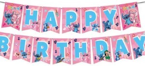 Lilo & Stitch Birthday Banner – Pink