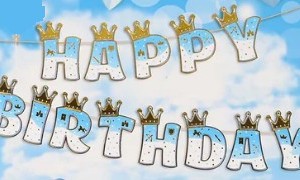 Happy Birthday Banner Crown – Blue