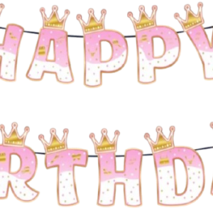 Happy Birthday Banner Crown – Pink