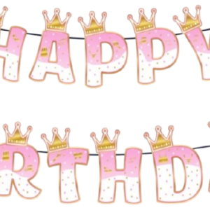 Happy Birthday Banner Crown – Pink