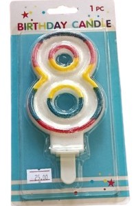 Birthday Candle Six Inches Tall – Number 8