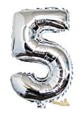 16″ Silver Foil Balloon – Number 5