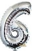 16″ Silver Foil Balloon – Number 6