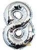16″ Silver Foil Balloon – Number 8
