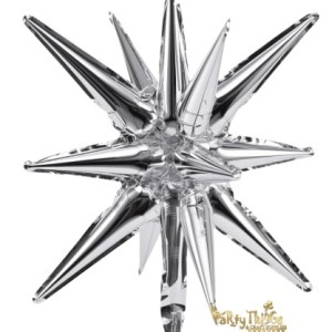 27 inch Exploding Star Foil Balloon – Silver