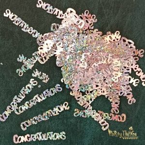 Congratulations Table Confetti 0.5 ounce – Silver