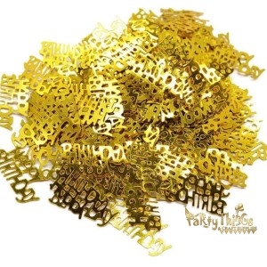Happy Birthday Table Confetti – Gold