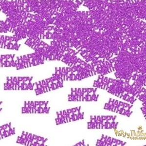 Happy Birthday Table Confetti – Purple