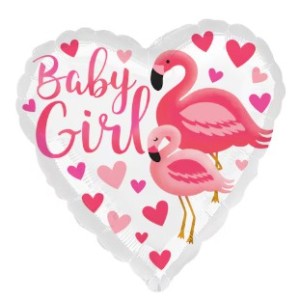 Baby Girl Flamingo Foil Balloon – 18 inches