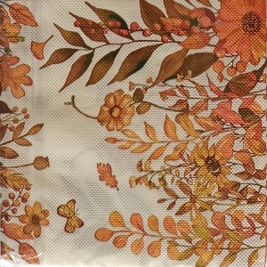 Burnt Orange Floral Garden Lunch Napkins – 20ct