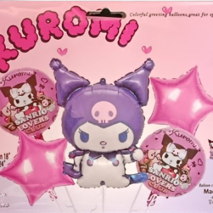 Kuromi Balloon Bouquet Kit 5ct- Pink