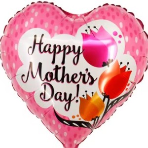 Happy Mother’s Day Pink Tulip Heart – 18 inches