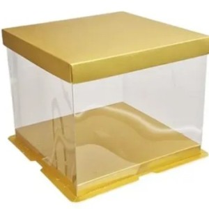 8″ Acrylic Cake Box – Gold