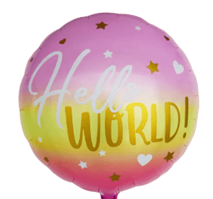 Hello World Pink -18 inches