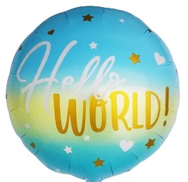 Hello World Blue -18 inches