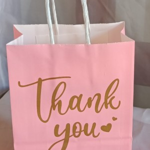 Small Thank You Gift Paper Bag – Pink