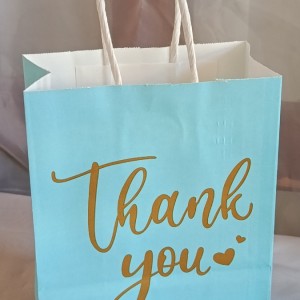 Small Thank You Gift Paper Bag – Blue