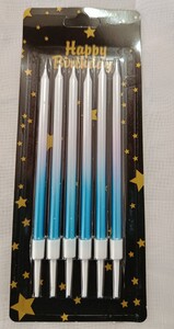 Ombre Tall Candles 6ct – Blue/White