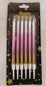 Ombre Tall Candles 6ct – Gold/Pink