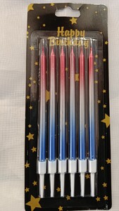 Ombre Tall Candles 6ct – Blue/Red