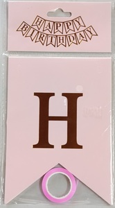 Happy Birthday Banner – Light Pink