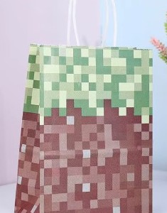 Minecraft Grass Block Small Paper Gift Bag