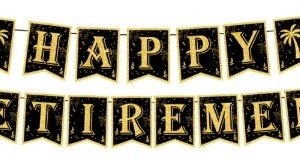 Happy Retirement Letter Banner – Gold