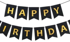 Happy Birthday Letter Banner – Black