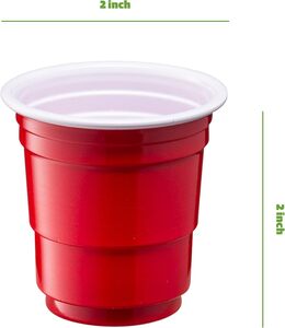 2oz Plastic Disposable Shot Cups 25ct – Red
