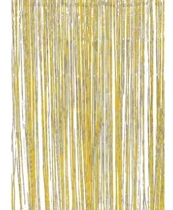 Foil Fringe Doorway Curtain Party Backdrop – Metallic Gold