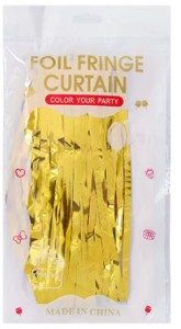 Foil Fringe Doorway Curtain Party Backdrop – Gold