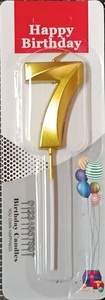Metallic Gold Candle – Number 7