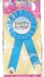 Happy Birthday Flags Badge – Blue