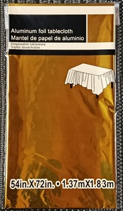 Foil Rectangle Tablecover 54″x72″ – Gold