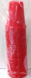 Disposable Plastic Cups 12oz 50ct - Fluorescent Red - Image 2